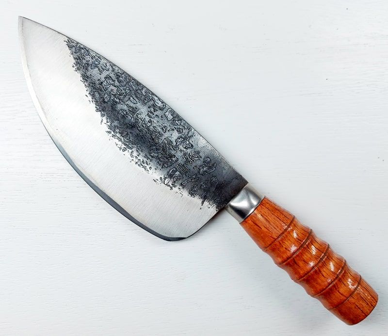Forged Leather Round Knife. Skinning Knife. Forged Small Head