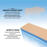 210x70mm (3×8″) Jende Cow Leather Bench Strop For Knife & Straight Razors