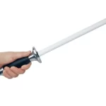 Jende White Ceramic Rod Sharpening Steel - Honing Steel Rod