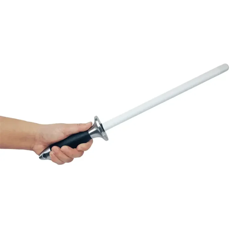 Jende White Ceramic Rod Sharpening Steel - Honing Steel Rod