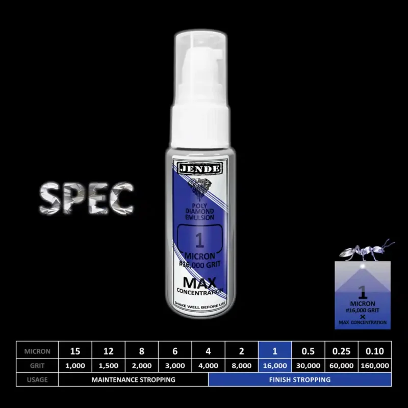 0.5 Micron Max Concentration Poly Diamond Knife Stropping Emulsion 25ml Specification