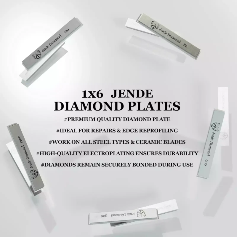 1x6 Jende Diamond Sharpening Stone Plates Available in 80, 120, 300, 600 & 1,200 grits