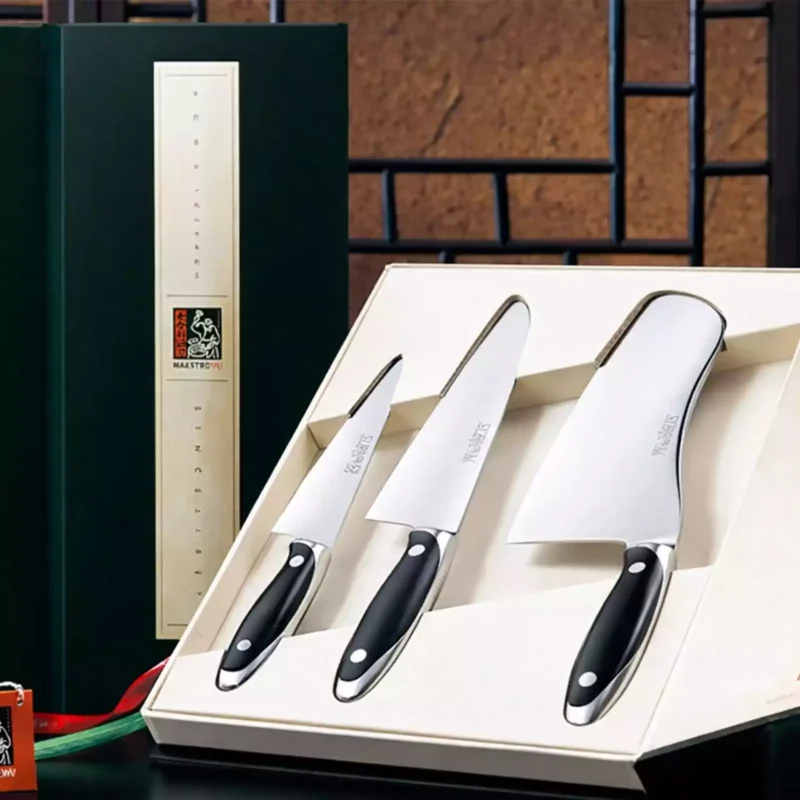 Maestro Wu 3 Piece Knife Set - Chinese Cleaver, Chef & Fruit Knife (MA-1,3,4)