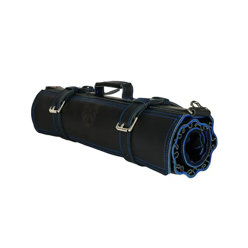 Leather Knife Roll Bag - Blue Chef Knife Roll Bag