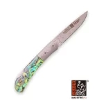 Maestro Wu 2.5" Damascus Steel Folding Pocket Knife with Abalone Shell (B-20)