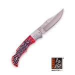 2.5" Pocket Folding Knife with Bone Handle - Damascus Clip Point knife