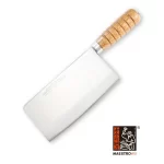 Bone chopping knife with wooden handle