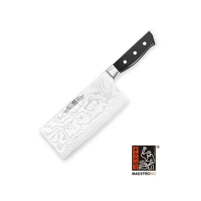 Maestro Wu Medium Chinese Slicer (A-10) - Damascus Steel