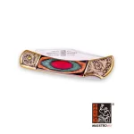 Dragon pattern gold flower camouflage pocket knife