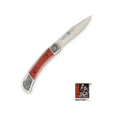 Maestro Wu 3.5" Folding Pocket Knife - Wood Grain with Silver