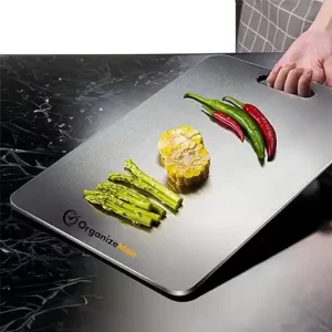 Top 10 Vegetables and Fruits cutting boards 2 OrganizeMee Large Stainless Steel Cutting Board for Kitchen