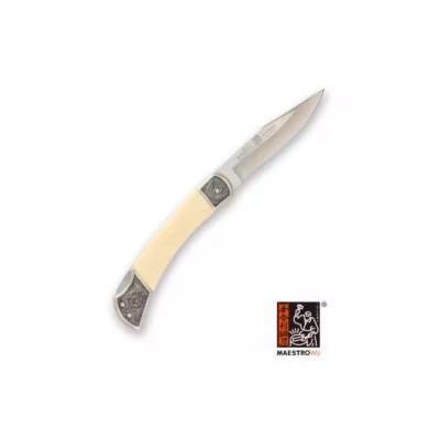 Maestro Wu 3.5" Folding Pocket Knife - Faux Ivory & Silver (BO-9)