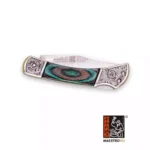 Maestro-Wu-Folding-Knife- Green-wood-with-dragon pattern-2