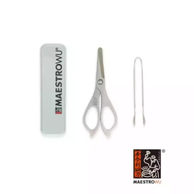 Maestro Wu Baby Food Scissors with Mini Tongs Travel Set
