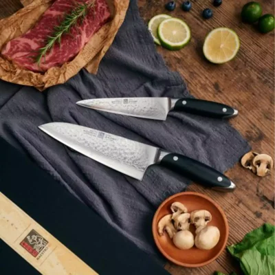 Maestro Wu Damascus Japanese Gyuto and Petty Knife Gift Box Set 2 Piece