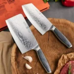Maestro Wu Chinese Vegetable & Meat Cleaver 2 Piece damascus Knife Gift Box Set