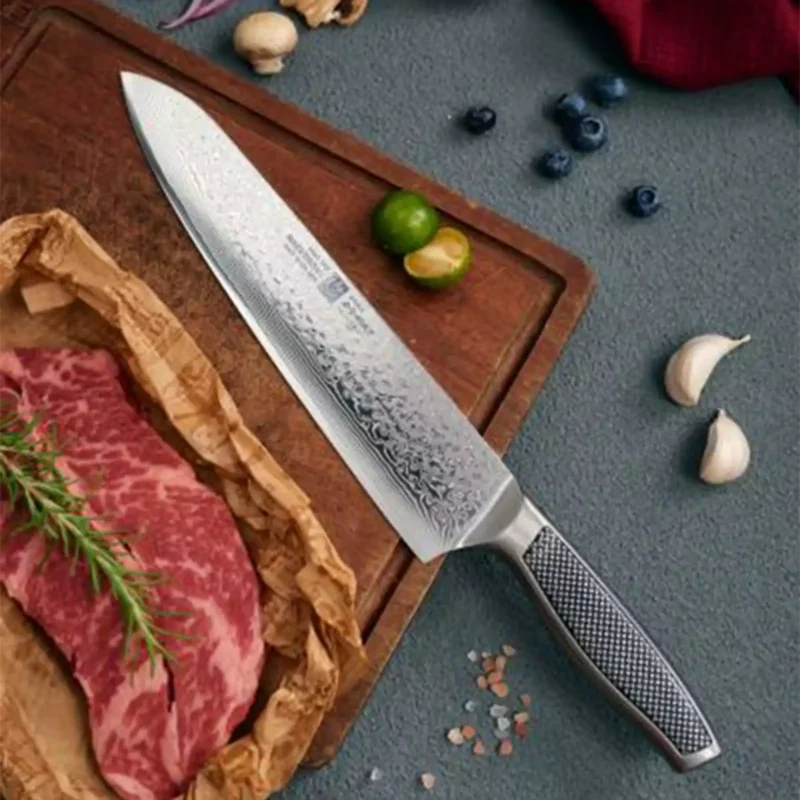 maestro-wu-damascus-chef-knife-9-inch-matte-black-steel-handle-2