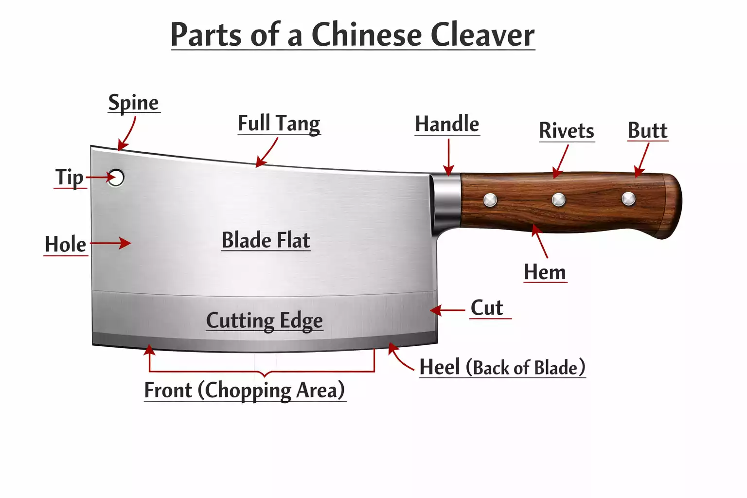 My Chinese Cleaver (D-11): The Knife I Use Most 4 Chinese Cleaver Parts explanation
