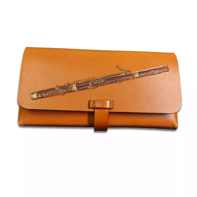 Leather Reed Bassoon Tool Pouch with Hand Painted Bassoon
